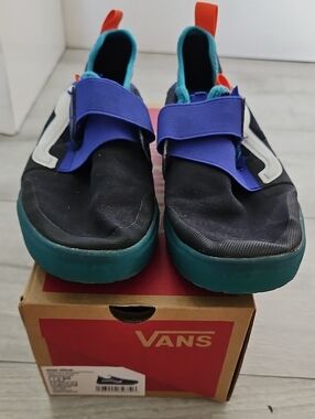 Vans Kids Slip-On Sneakers in Black, Teal & Purple